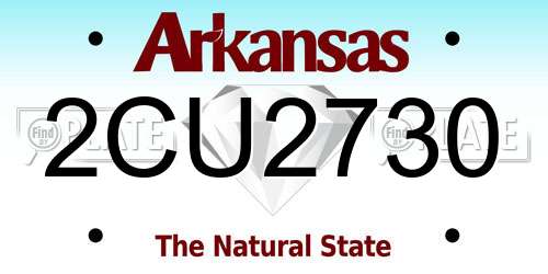 2CU2730 Arkansas License Plate