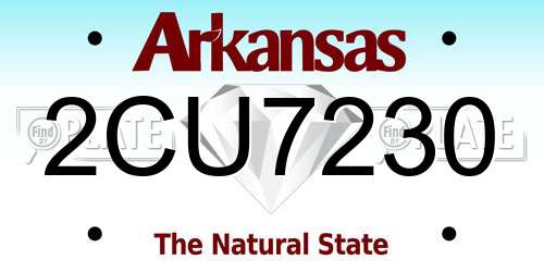 2CU7230 Arkansas License Plate