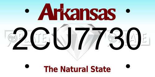 2CU7730 Arkansas License Plate