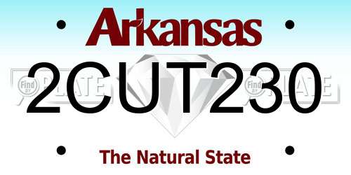 2CUT230 Arkansas License Plate