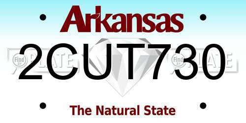 2CUT730 Arkansas License Plate