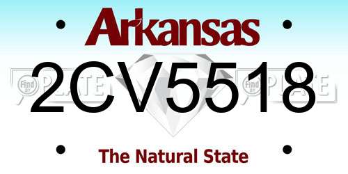 2CV5518 Arkansas License Plate