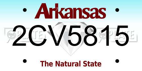 2CV5815 Arkansas License Plate