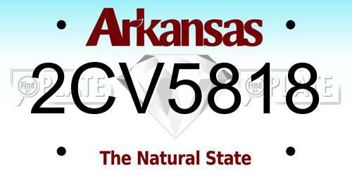 2CV5818 Arkansas License Plate