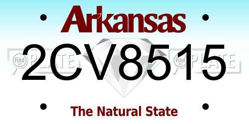 2CV8515 Arkansas License Plate