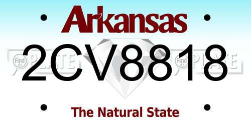 2CV8818 Arkansas License Plate