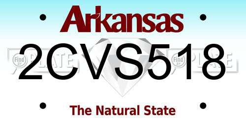 2CVS518 Arkansas License Plate