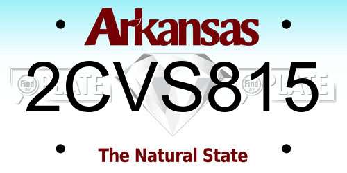 2CVS815 Arkansas License Plate