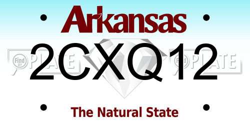 2CXQ12 Arkansas License Plate
