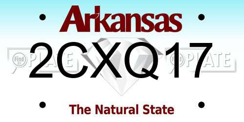 2CXQ17 Arkansas License Plate