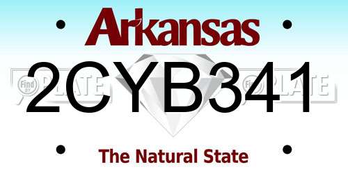 2CYB341 Arkansas License Plate
