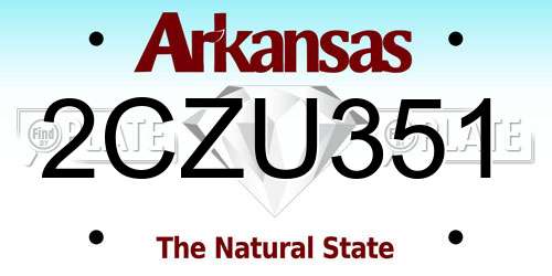 2CZU351 Arkansas License Plate