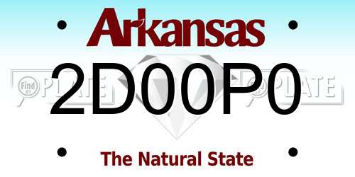 2D00P0 Arkansas License Plate