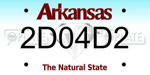 2D04D2 Arkansas License Plate