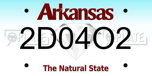 2D04O2 Arkansas License Plate