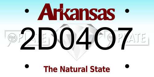 2D04O7 Arkansas License Plate