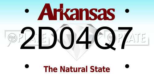 2D04Q7 Arkansas License Plate