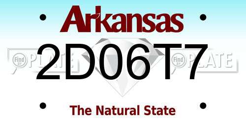 2D06T7 Arkansas License Plate