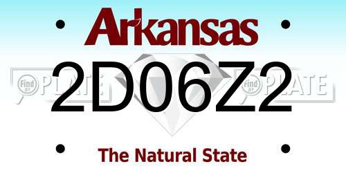 2D06Z2 Arkansas License Plate