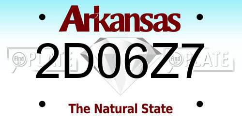 2D06Z7 Arkansas License Plate