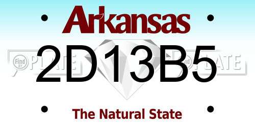 2D13B5 Arkansas License Plate