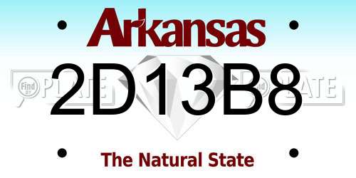 2D13B8 Arkansas License Plate