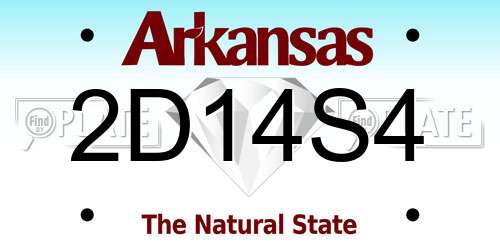 2D14S4 Arkansas License Plate