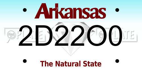 2D22O0 Arkansas License Plate