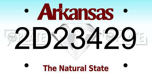 2D23429 Arkansas License Plate