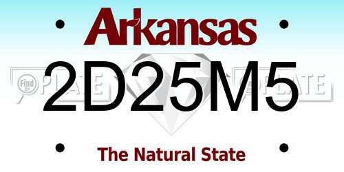 2D25M5 Arkansas License Plate