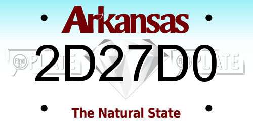 2D27D0 Arkansas License Plate