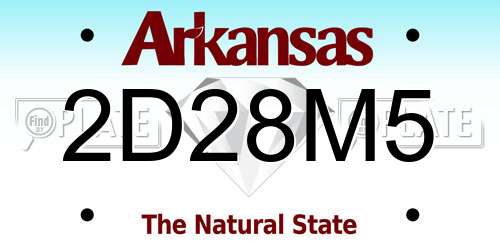 2D28M5 Arkansas License Plate