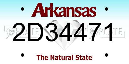 2D34471 Arkansas License Plate