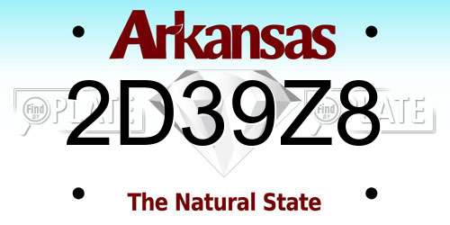 2D39Z8 Arkansas License Plate