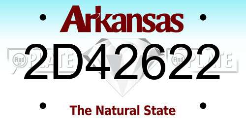 2D42622 Arkansas License Plate