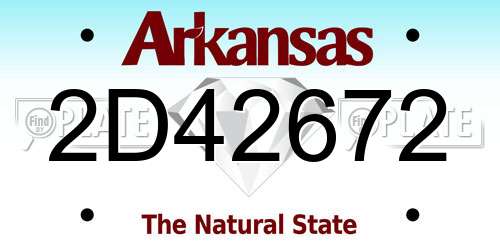 2D42672 Arkansas License Plate