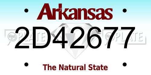 2D42677 Arkansas License Plate