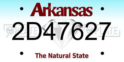 2D47627 Arkansas License Plate
