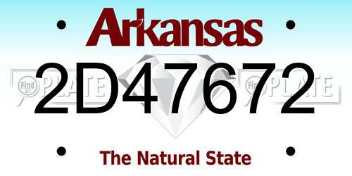 2D47672 Arkansas License Plate