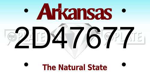2D47677 Arkansas License Plate