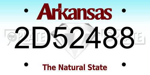 2D52488 Arkansas License Plate