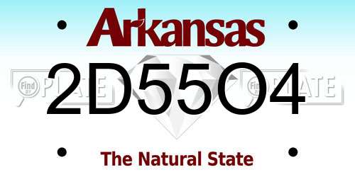 2D55O4 Arkansas License Plate