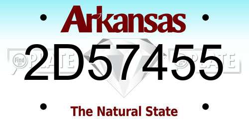2D57455 Arkansas License Plate
