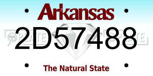2D57488 Arkansas License Plate