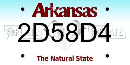 2D58D4 Arkansas License Plate