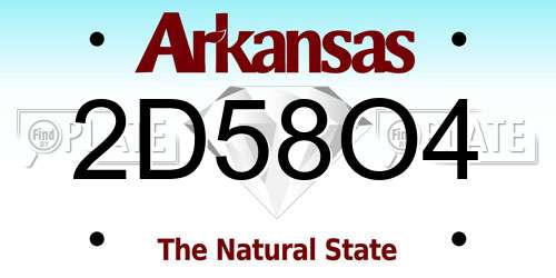 2D58O4 Arkansas License Plate