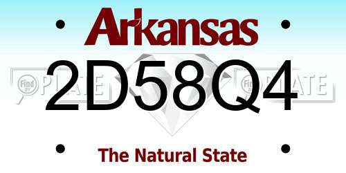 2D58Q4 Arkansas License Plate