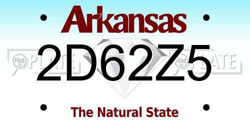 2D62Z5 Arkansas License Plate
