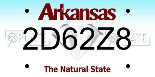 2D62Z8 Arkansas License Plate