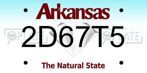 2D67T5 Arkansas License Plate